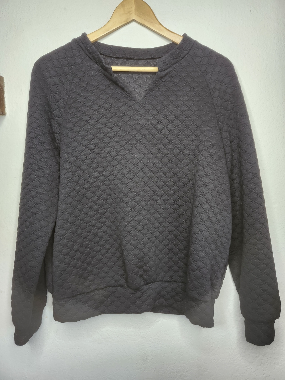 Men's Quilted Crew Sweatshirt - Charcoal
